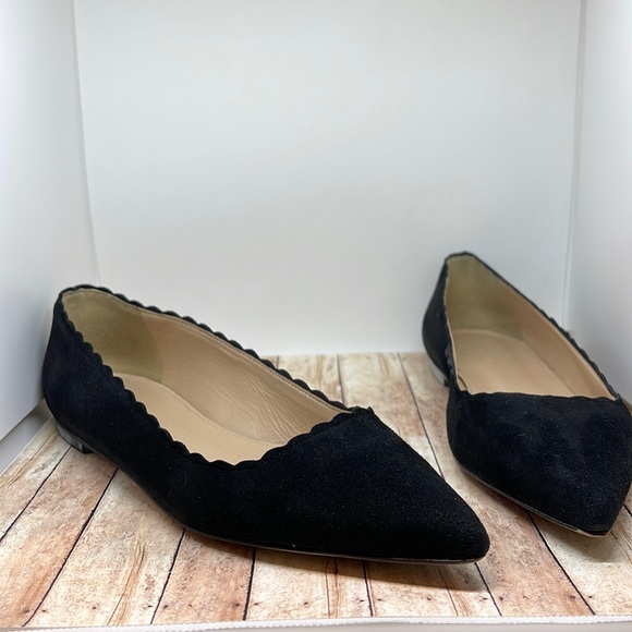 J crew suede scalloped flats